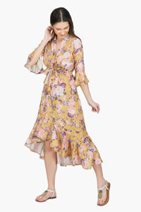 Golden Hour Floral Midi Dress